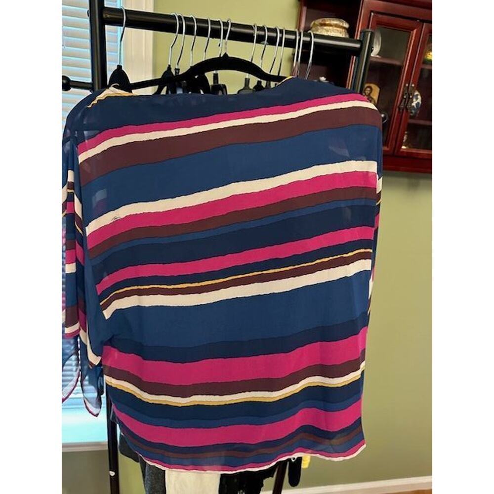 Trina Turk Striped Dolman Kimono Sleeved Top Sz XS/S EUC